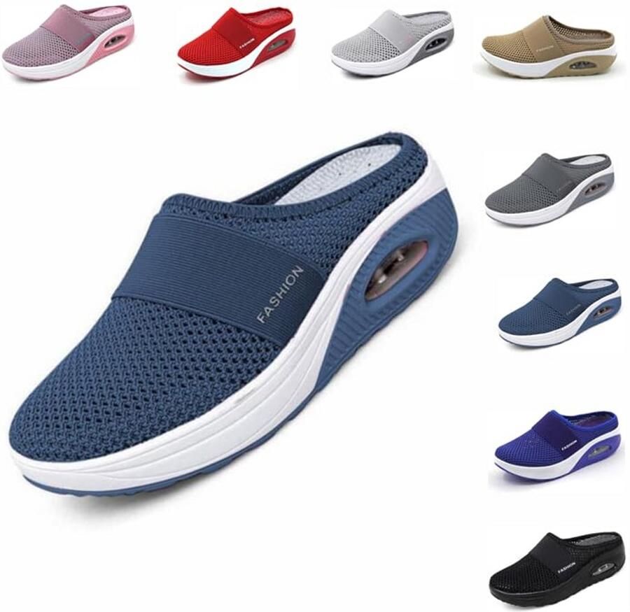 Ademende orthopedische wandelschoenen voor dames met luchtkussen comfortabele slip-on vrijetijdsschoenen