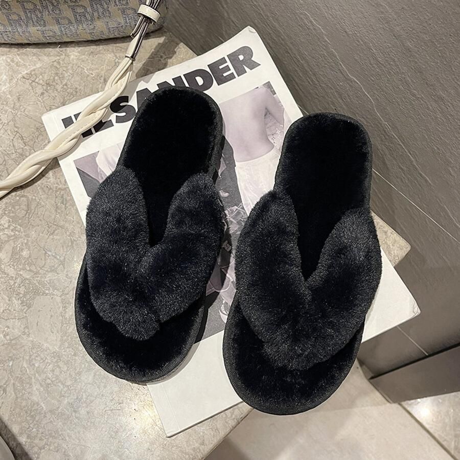 Ademende pluche slippers antislip open teensandalen voor dames geschikt voor binnen en buiten lichtgewicht en antislip schoenen ideaal voor slaapkamers en woonkamers Kl