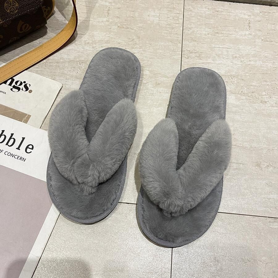 Ademende pluche slippers antislip open teensandalen voor dames geschikt voor binnen en buiten lichtgewicht en antislip schoenen ideaal voor slaapkamers en woonkamers Kl
