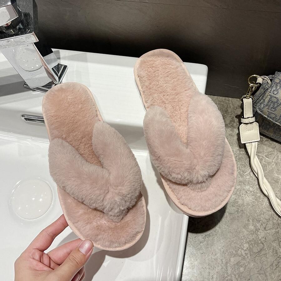 Ademende pluche slippers antislip open teensandalen voor dames geschikt voor binnen en buiten lichtgewicht en antislip schoenen ideaal voor slaapkamers en woonkamers Kl