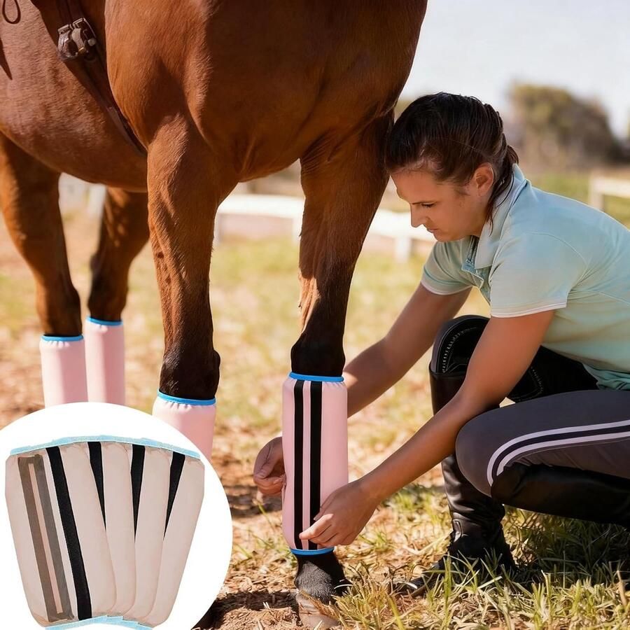 Ade de rijlaarzen van net voor paarden 4 stuks vliegenbescherming vliegennet ideaal voor buitengebruik en schuren
