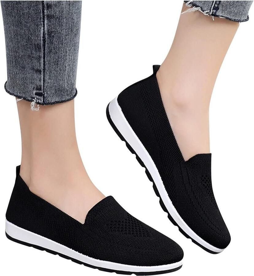 Ademende Slip-On Sneakers voor Dames Lichtgewicht Comfort Loopschoenen