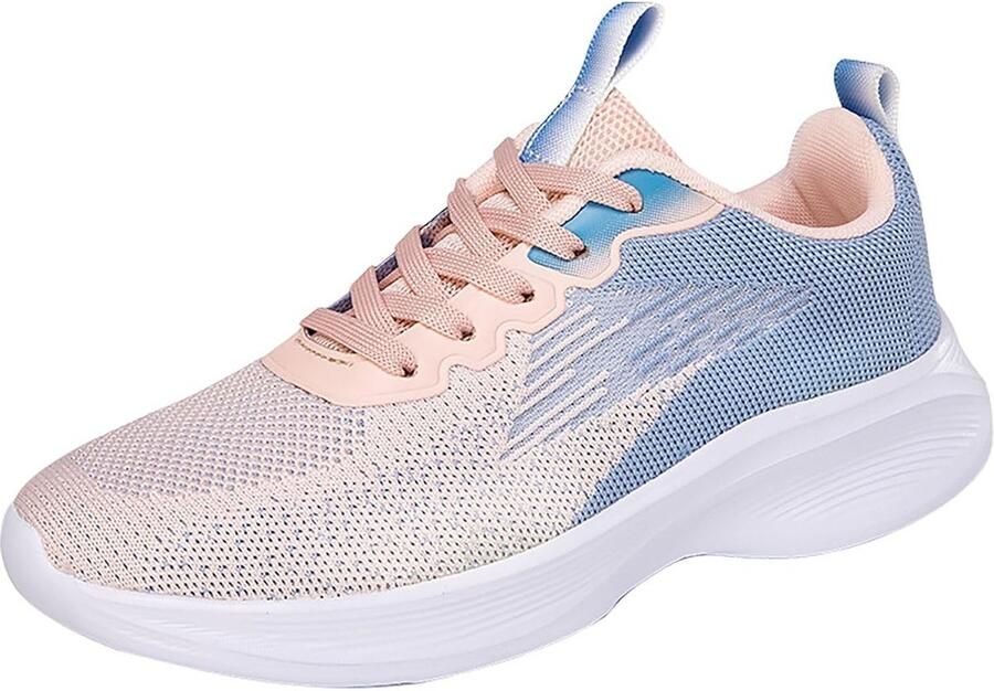 Ademende Sportschoenen Dames Lichte Loopschoenen met Kleurverloop Comfortabele Gymschoenen
