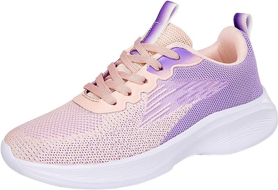 Ademende Dames Sneakers Mesh Kleurverloop Lichtgewicht Sportschoenen Loopschoenen