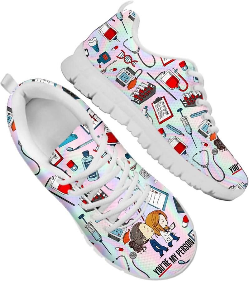 Ademende Verpleegsters Sneakers voor Dames Lichte Sportschoenen voor Werk en Wandelen