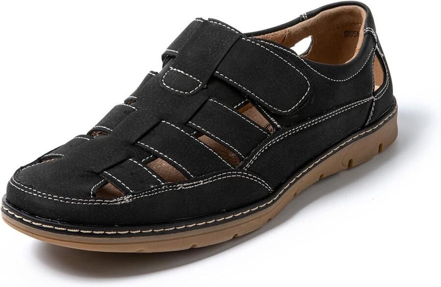 Ademende Wandelsandalen Heren Lichtgewicht Sportsandalen met Klittenband