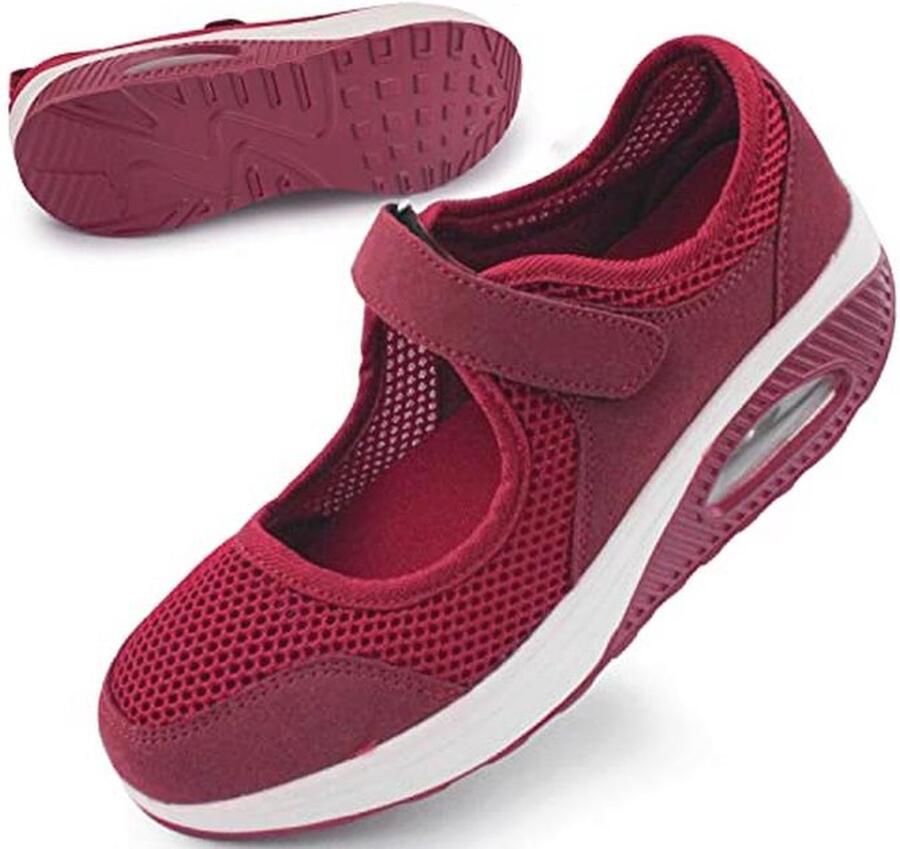 Ademende wandelschoenen voor dames met klittenbandsluiting Comfortabele sneakers voor alle seizoenen