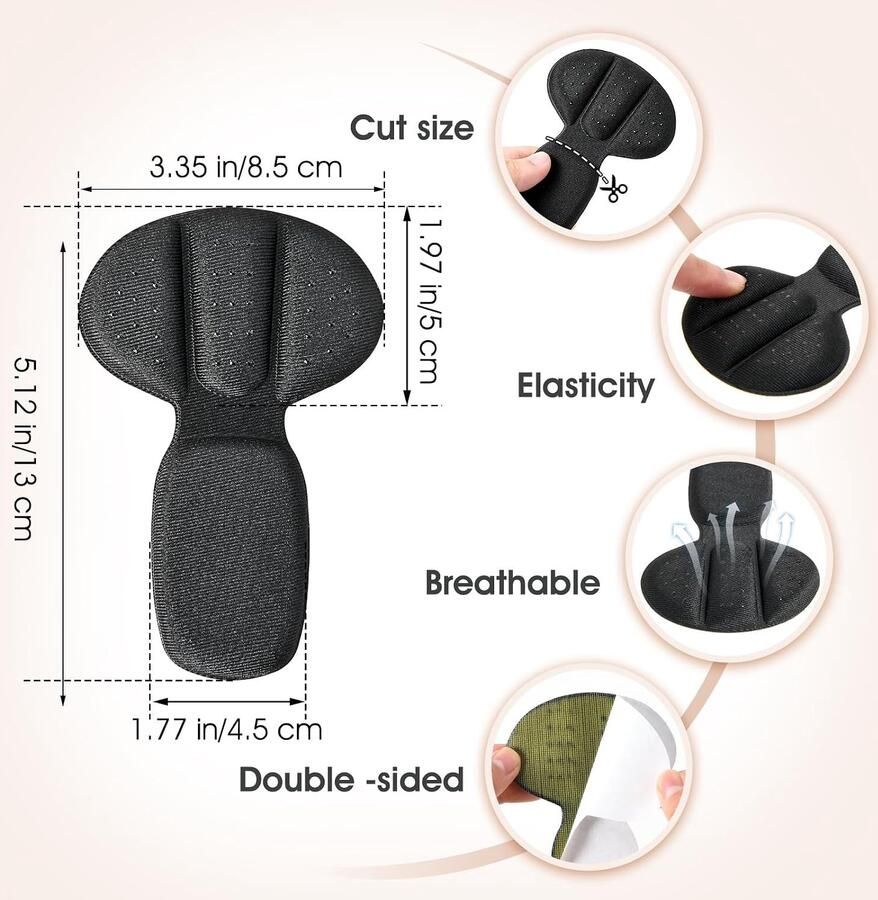 Adhesieve hielpads van mesh stof 4 herbruikbare hielbeschermers voor blaren ideaal voor grote schoenen en laarzen comfortabel en bescher d