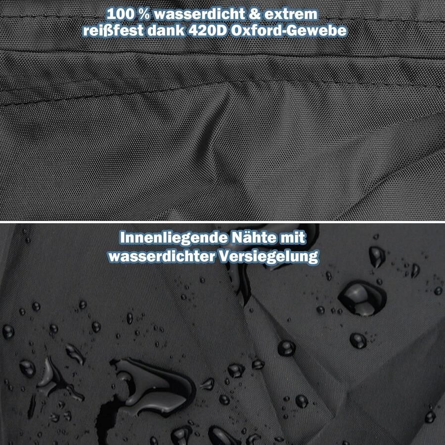 Afdekhoes voor bakfiets waterdicht 210D Oxford-weefsel beschermhoes voor fietsaanhanger 220 x 100 x