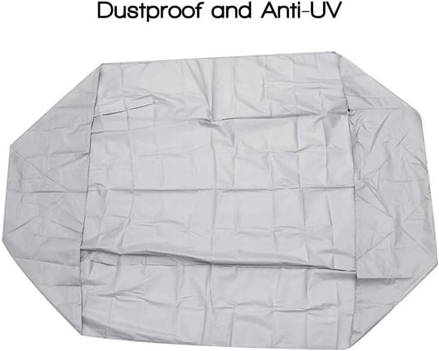 Afdekzeil voor boten opblaasbaar 420D Oxford waterdicht stofdicht uv-bestendig winterbestendig bescherming voor het hele jaar door met elastiek voor jacht snelboot roeiboot visboot (beige