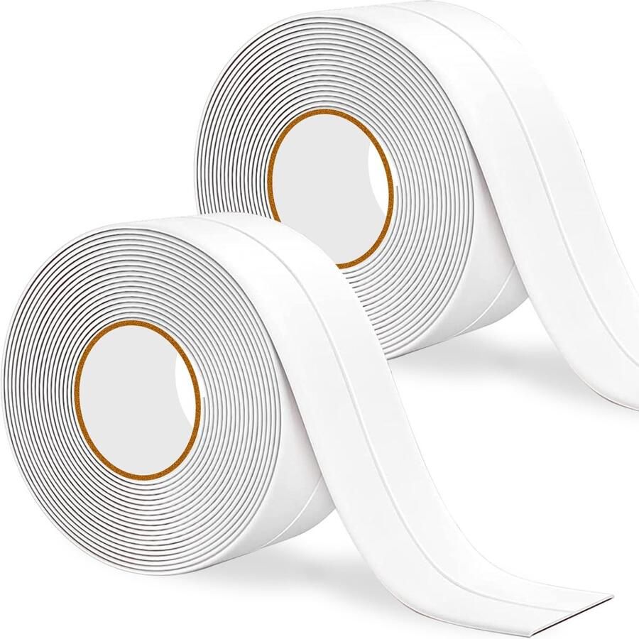 Afdichtingstape voor badkamer zelfklevende afdichtingstape wit schimmelvrij 38 mm x 3 2 m met kleefhulp voor keuken badkamer en toilet 2 rollen