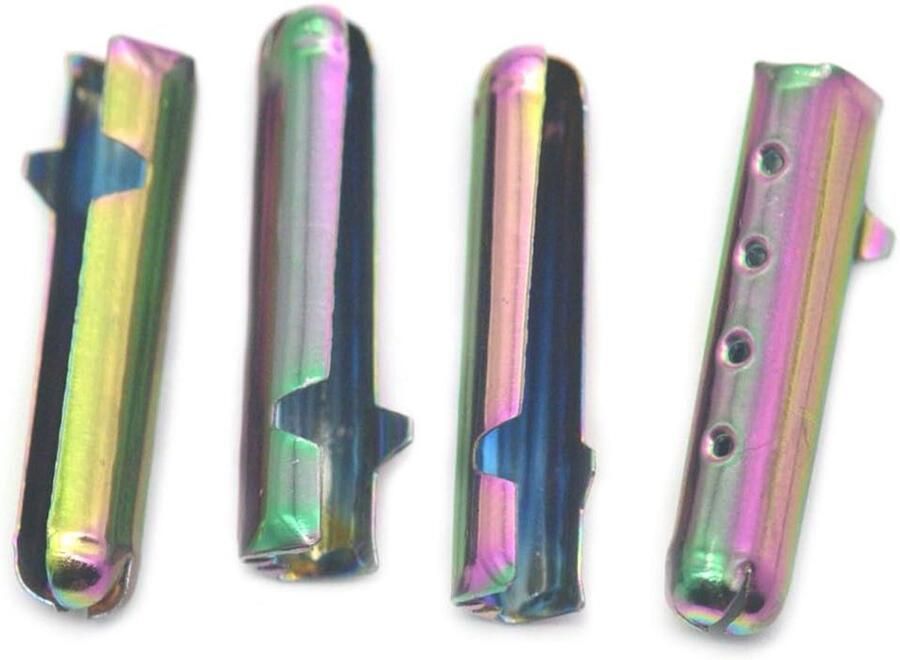 Aglets Schoenreparatie Set Vetersluiting Tips Schoenen Upgraden Metalen Eindstukken 25 Stuks 4mm x 23mm Gekleurd Zink