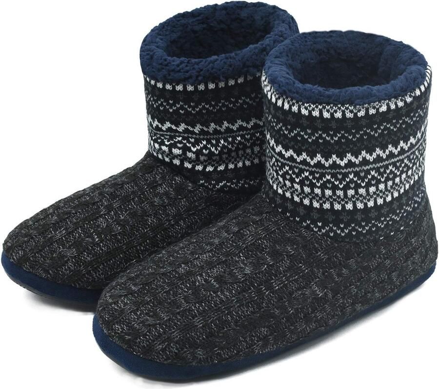 Dailygoody Pantoffels Heren Warme antislip huisschoenen Zacht en comfortabel Bontlaarzen Geschikt voor indoor en outdoor Pluche pantoffe