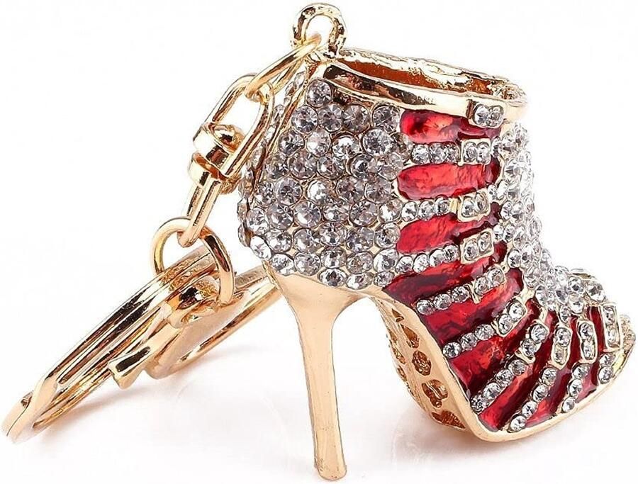 Aladdien Sleutelketting met Hoge Hakken en Kralen Handtas Accessoire Trendy en Elegante stijl Geschikt voor Dames Perfect voor elke gelege