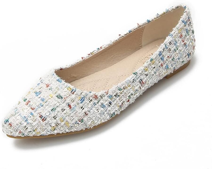 Aladdien Vrouwen Ballet Flats Slip on Dress Pumps Wit Dolly Schoenen Casual en Elegant Perfect voor Elke Gelegenheid