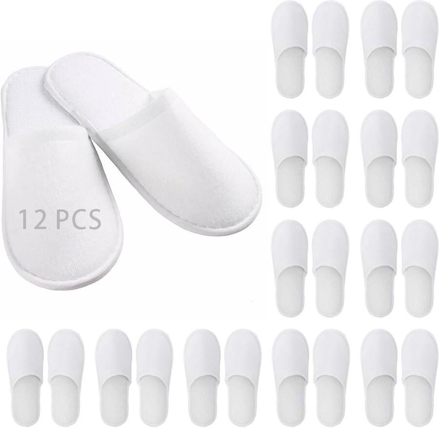 Allecto Wegwerp Slippers Antislip Spa Slippers 12 Paar Comfortabel en Praktisch voor Thuis en Reis Ideaal voor Wellness Geschikt voor V