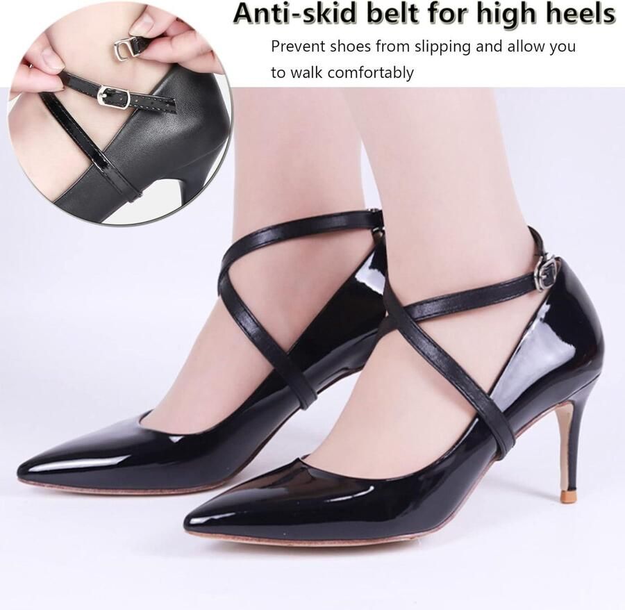All4You Hoge hakken schoenriemen voor losse schoenen Set van 3 Vrouwen accessoires Hakken sandalen straps Lederen riem gesp DIY decoratie