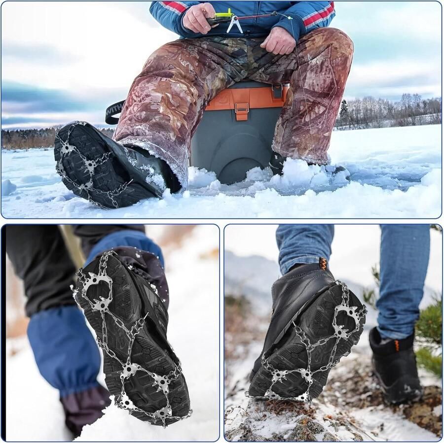 Allecta Antislip spikes voor wandelschoenen 24 spikes ijsklauwen antislip klauwen