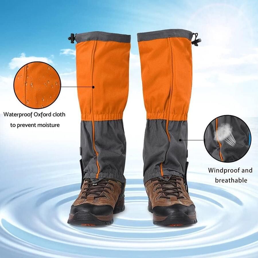 Allecta Duurzame Waterdichte Beenkappen voor Wandelen Klimmen Jagen en Skiën 1 Paar Oranje Unisex