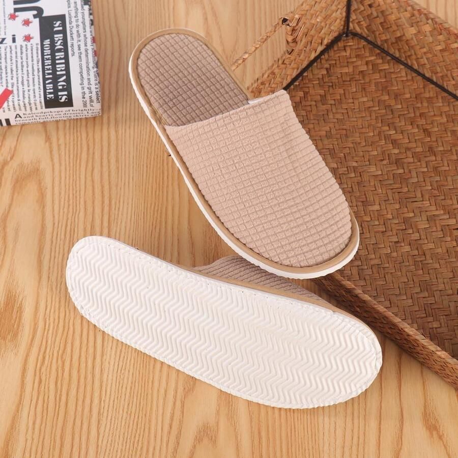 Allecta Gastenslippers voor en Spa en hotelslippers Badstofslippers 4 paar pantoffels Universele maat Gasten- en hotelschoeisel Comfortabel en duurzaam