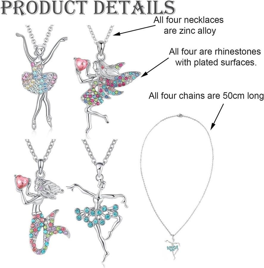 Allecta Halskettingen Meisjes Ballerina Ballethanger Valentijnsdag Jubileum Moederdag Teenagers M Zink Synthetische Diamant