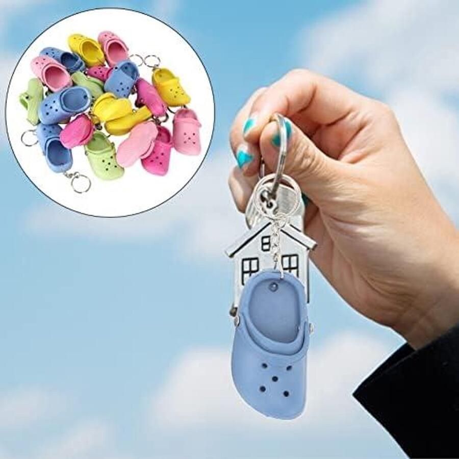 Schoensleutelhangers Set van 20 Stuks Retro Slipper Croc Siliconen Strandgat Schoenen