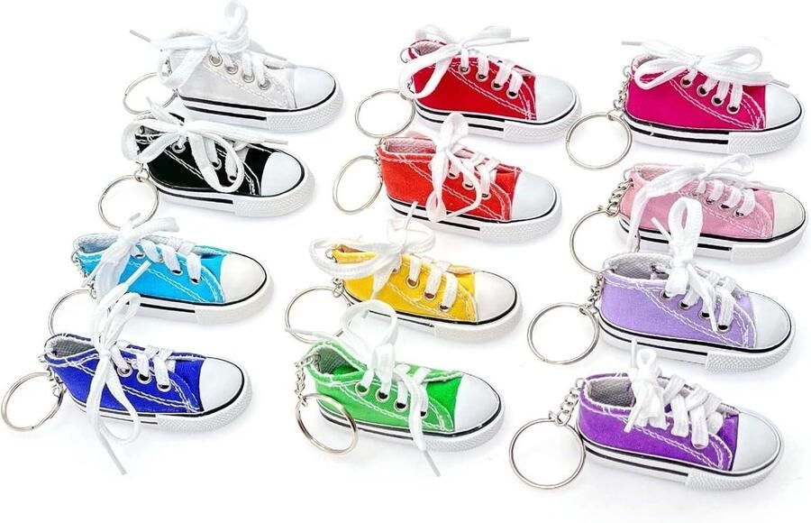 Allecta Mini sneakers sleutelhangers voor feest en verjaardagsfeestjes