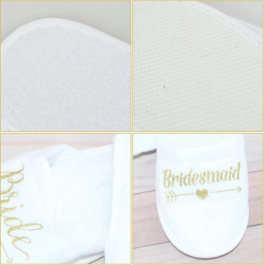 Allecta Pantoffels voor bruiloft: bruid bruidsmeisje één maat wit dames