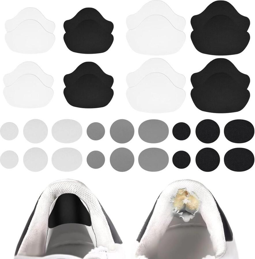 Allecta Schoenreparatieset voor sneakers leren schoenen en hoge hakken 34 stuks wit grijs zwart