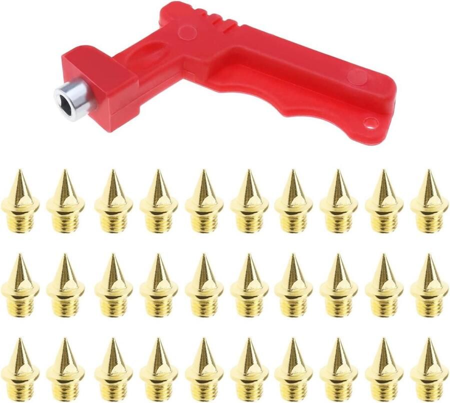 Spike Wrench voor Track Schoen Spikes Vervanging Stalen Spikes Set van 30 Sportschoenen Lange Jump Schoenveters Field Sprint Geschikt voor Track & Field Zilver