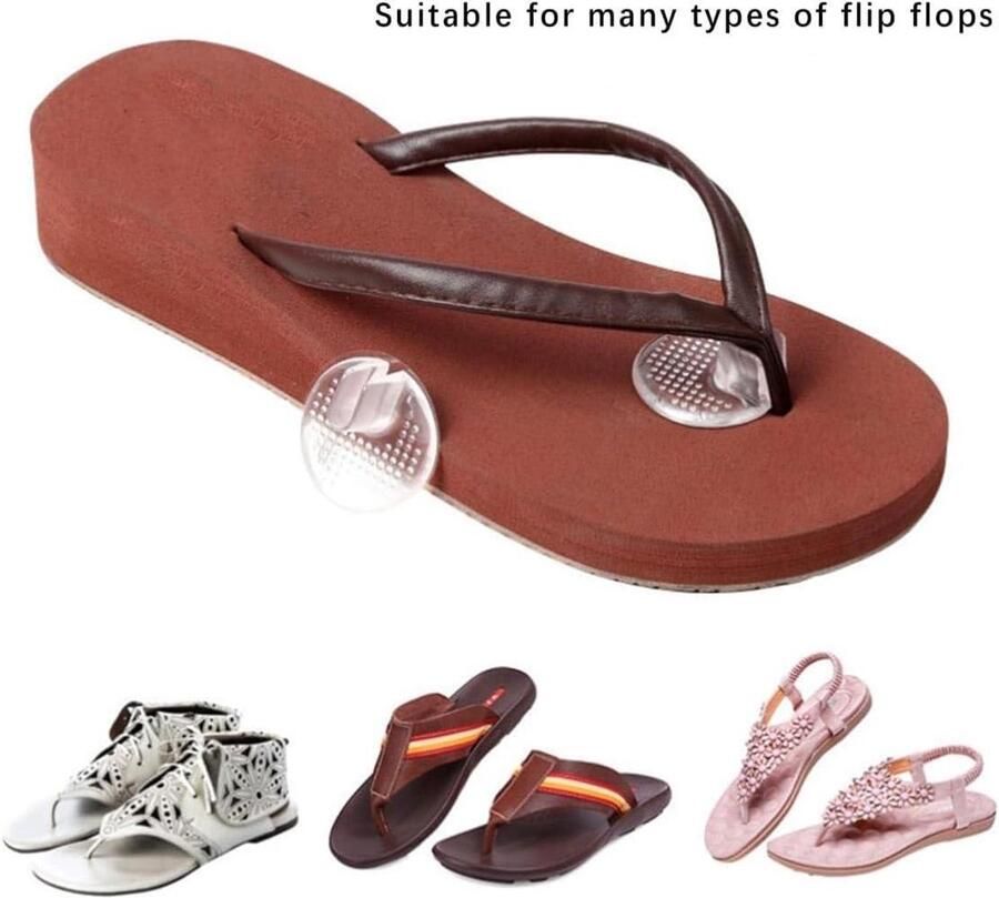 Allecta Siliconen teenbeschermers voor slippers en sandalen 4 paar zachte gel kussens