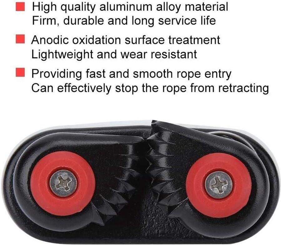 Allecto Aluminium Kajak Yacht Boot Zubehör Schnallenhalter Schwarz Cam Cleat Wassersport Segelbootzubehör Schwarz Modell