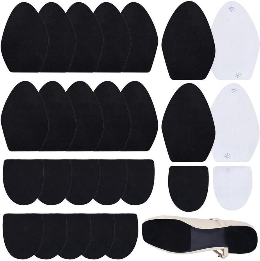 Allecto- Beschermende schoenzolen Anti-slip Polyester Zwart Duurzaam Schoenbeschermers Geschikt voor alle schoenen Dansschoenen Sneakers Hoge Hakken stuks