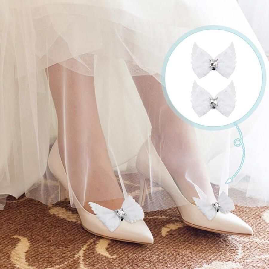 Allecto Boog Schoenklemmen Afneembare Vetersluiting Elegant Design Zwart Schoengespen Vrouwen Bruiloft Hakken Plat Sandalen Modieus