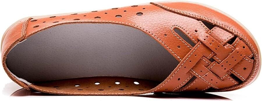 Allecto- Comfortabele Lederen Loafers Casual Ronde Teen Mocassins Flats Zachte Wandelen Boots Vrouwen Zwart Geschikt voor Vrouwen