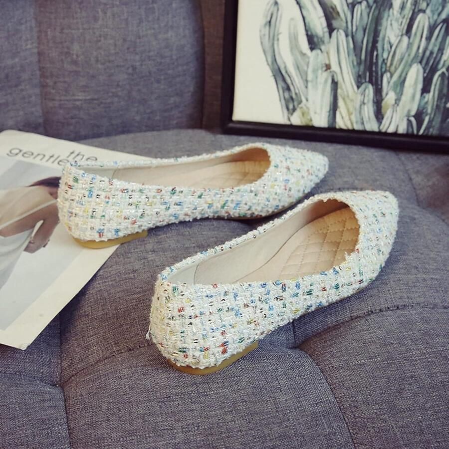Allecto- Dames Ballet Flats Comfortabele Zomer Schoenen Geschikt voor Vrouwen Plat Model Slip-on Casual Wear Zomerschoenen Wit
