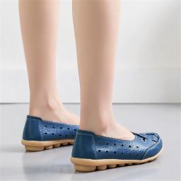 Allecto- Dames- Comfortabele- Casual- Ronde Teen- Vrouwen- Marineblauw- Lederen- Loafers Mocassins Rijden Flats- Zachte Wandelen Boot Schoenen- Geschikt voor 40.5