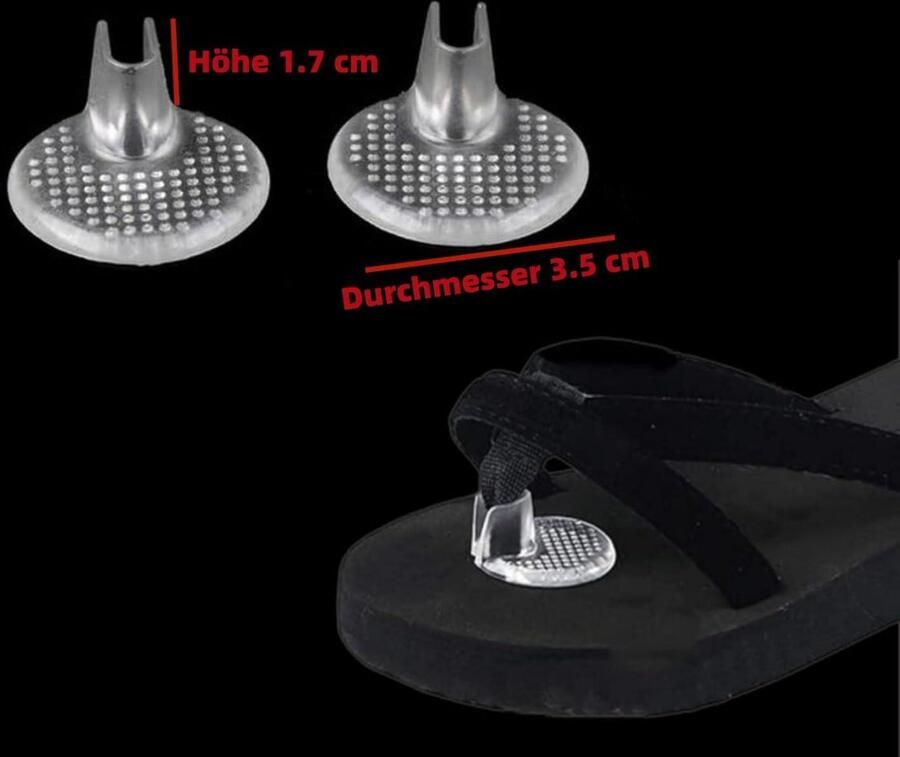 Allecto en Teenslippers Bescherming tegen pijn en blaren Transparant Siliconen teenbescherming Comfortabel en duurzaam Geschikt voor zomerse dagen Blauw of zwart