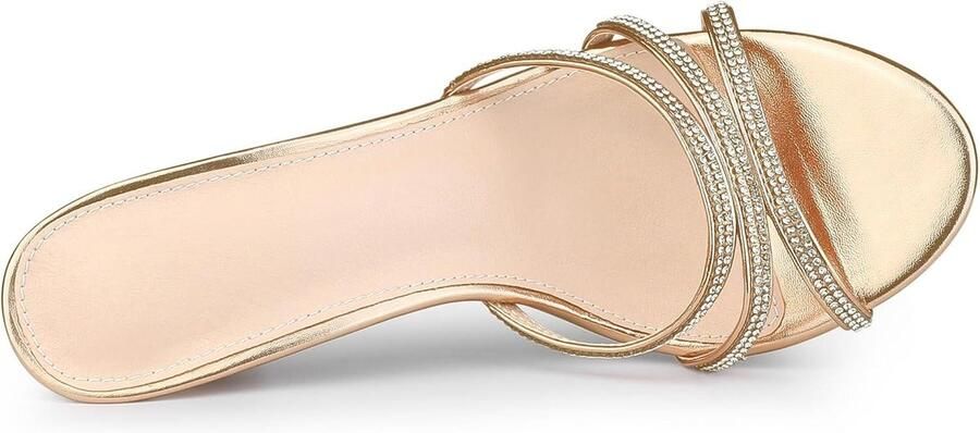 Allecto Dames Sandalen Zomer Schoeisel Goud Strass Comfortabel Feestelijk Roségoud Geschikt voor Zomer Outfits