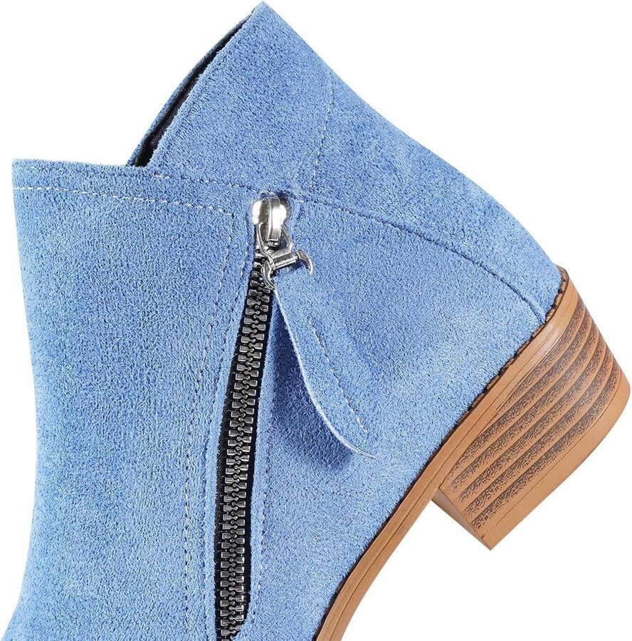 Allecto- Dameslaarzen Modieus Dikke hak Zijrits Klassiek comfort Winterlaarsjes Geschikt voor Vrouwen Bruin Enkellaarsjes