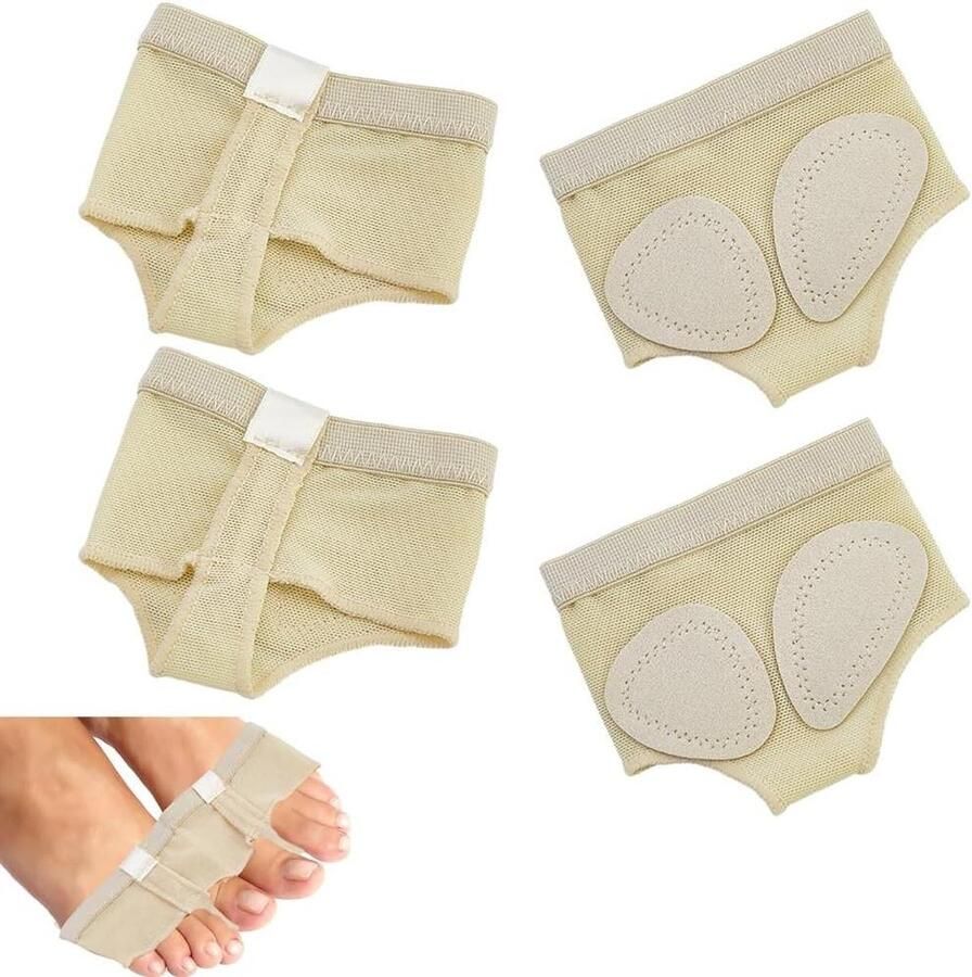 Allecto Dansvoet ondergoed strings Blote voeten Halve zool Dansschoenen Toe pad Ballet Hedendaagse dansschoenen Geschikt voor vrouwen Zwart 2 paar ballet schoenen prestaties