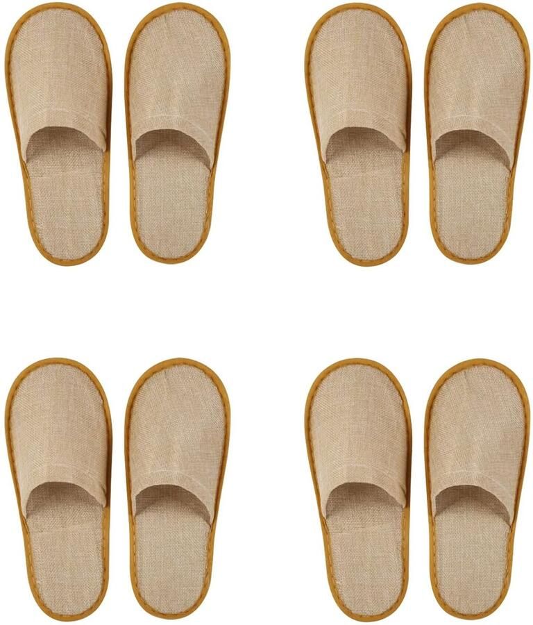 SolidChoice Disposable Slippers Gastenslippers Comfortabel en zacht Kleur wit-geel Voor nen en Set van 4 paar