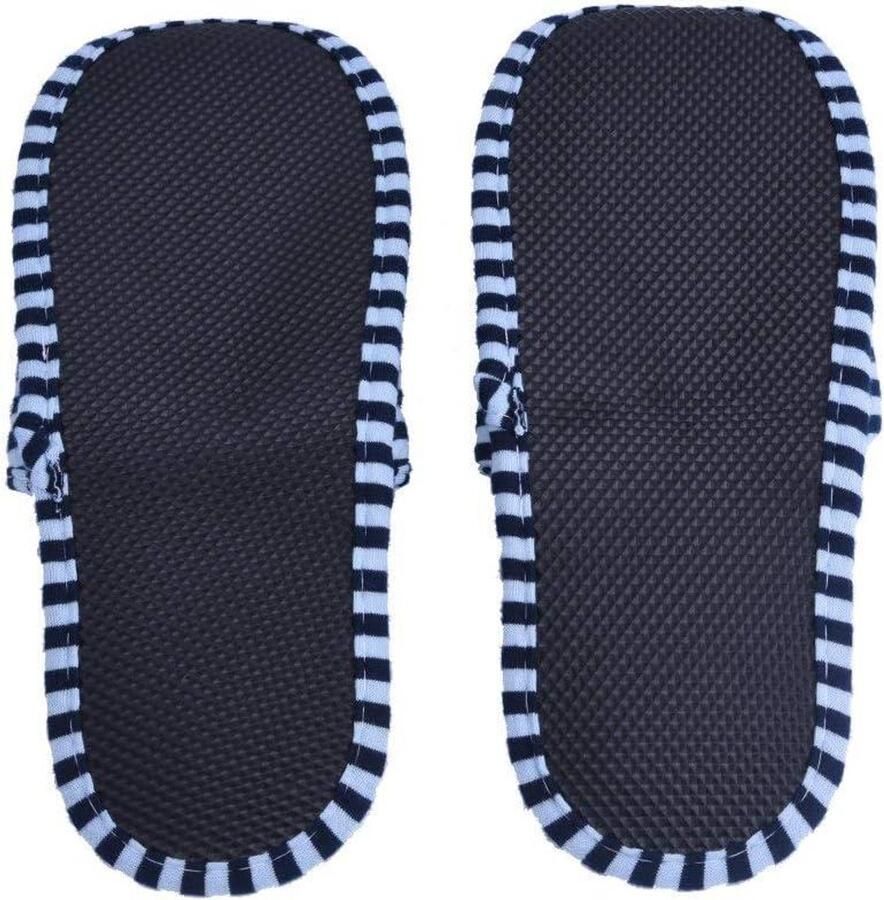 Allecto Draagbare Opvouwbare Katoenen Antislip Pantoffels Reizen en Thuis Herbruikbaar Comfortabel Geschikt voor nen en Blauw