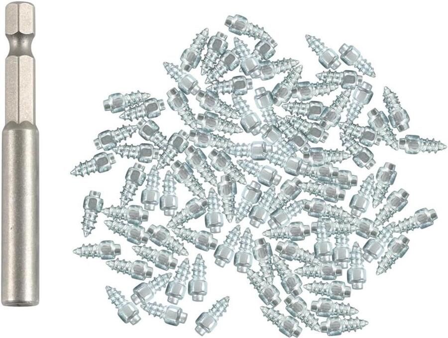 Allecto- Fiets Fatbikes Hardloopschoenen en Laarzen Bandennoppen Schroef IJs Sneeuw Carbide Spikes 9mm Installatiesleutel Verpakking van