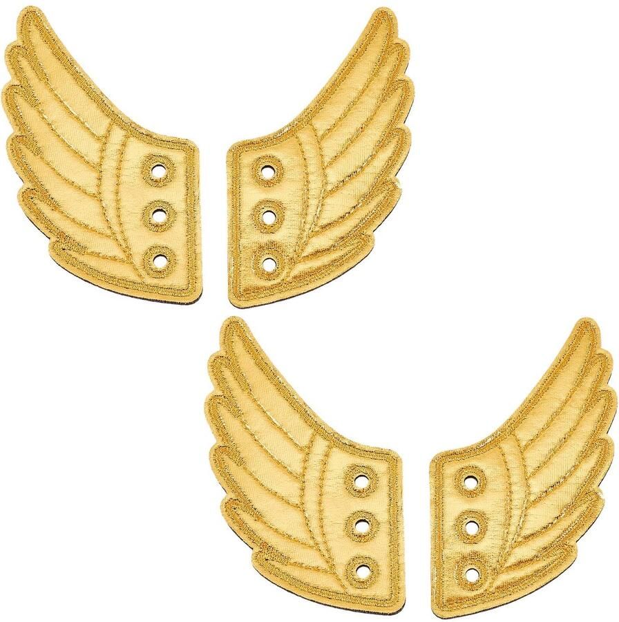 Allecto Gouden Schoen Vleugels Engel Accessoire Glanzende Bedels Goud Decoratie voor Sneakers Geschikt voor Rolschaatsen en Sport