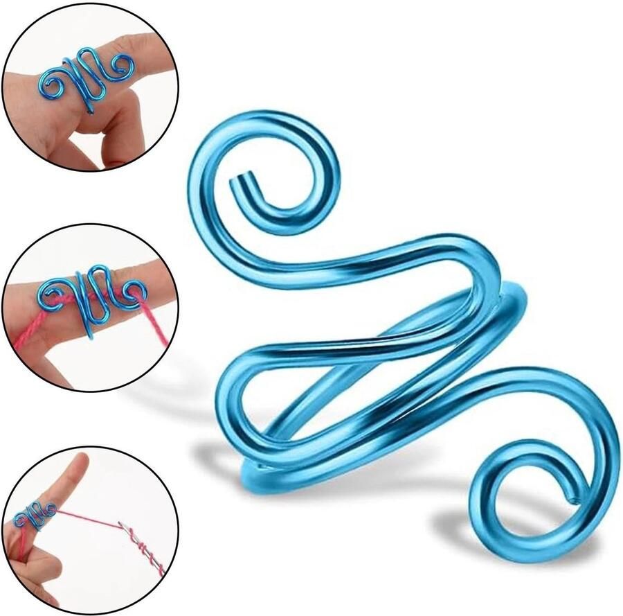 Allecto Haakspanningringen Verstelbare haakringen Multi-Colour Open garenhouder Breien en haken Geschikt voor dekens sloffen wanten