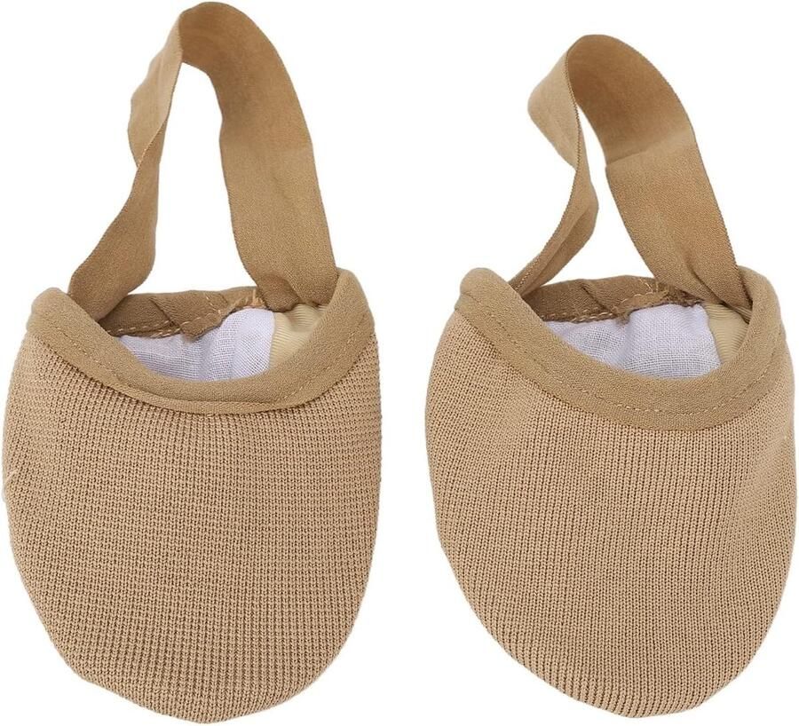 Allecto Half Sole Dance Shoe Yoga Oefeningen Ademend Stretchmateriaal Beige Non-Slip Balletschoen Geschikt voor Dansers Comfortab