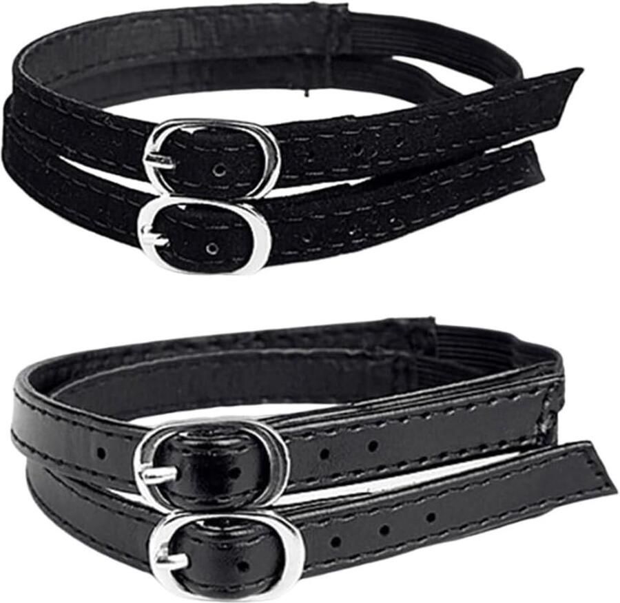 Allecto Hoge Hakken Bandjes Verstelbaar Anti-Slip Zwart Elastische Band Voor Hakken en Sandalen Geschikt voor Vrouwen Zwart