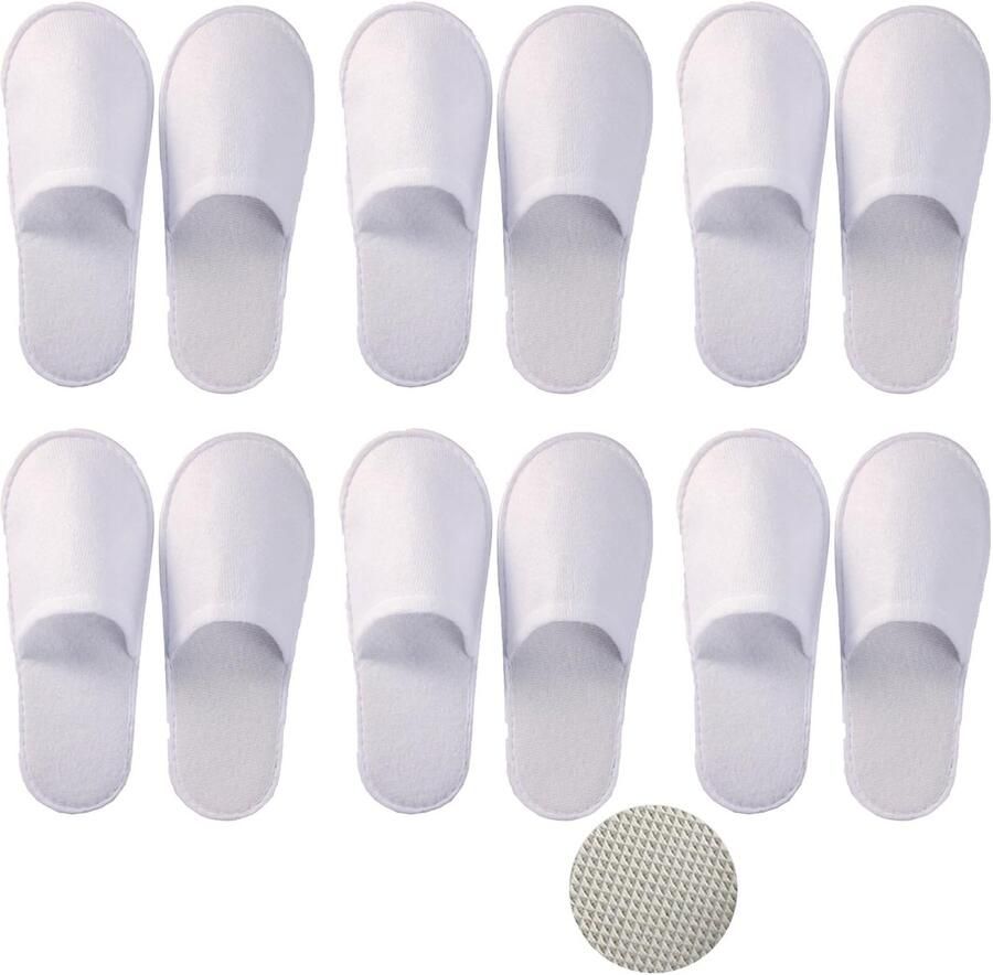 Dailygoods- Hotelslippers Set van 6 Wegwerpschoenen Gastenpantoffels Pantoffels Universele Lichtgewicht Badslippers