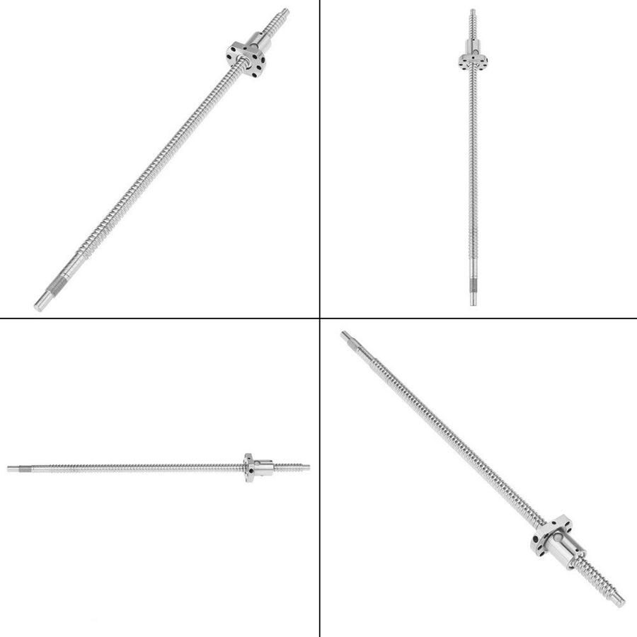 Allecto- Kogelomloopspindel 400 mm SFU1204 Gewalste kogelomloopspindel Kogelmoer Anti-terugslag Zonder zijsteunen Geschikt voor merk Kleur of model Compatibel met merk